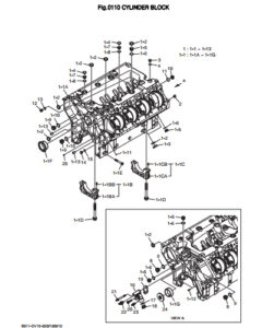 Блок цилиндров дизельного двигателя Doosan DP158LD и DP158LC