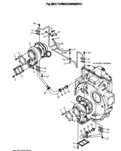 Турбина в сборе дизельного двигателя Doosan DP158LD и DP158LC